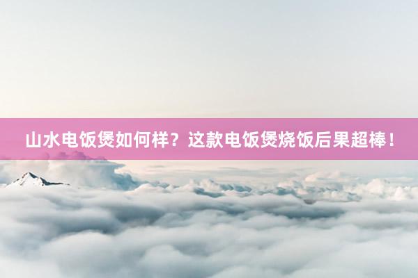 山水电饭煲如何样？这款电饭煲烧饭后果超棒！
